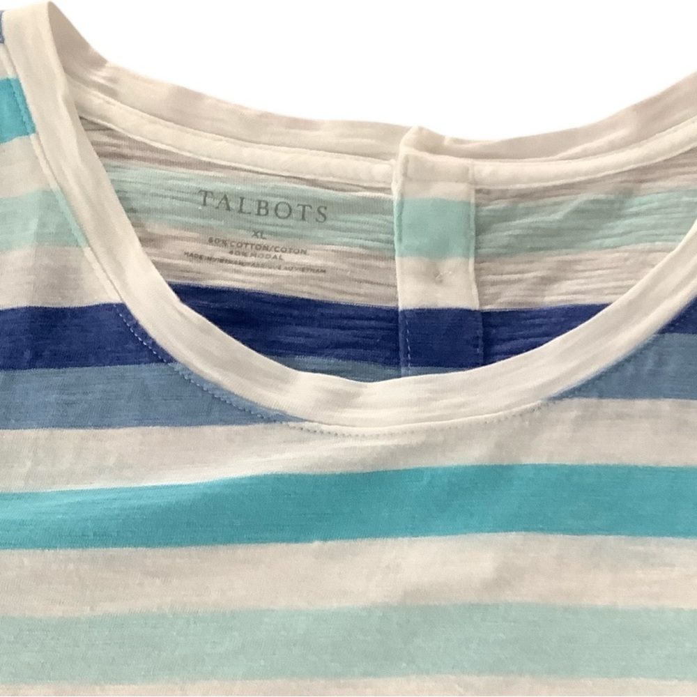 Talbots Cotton Blend Button Back Tee - image 5